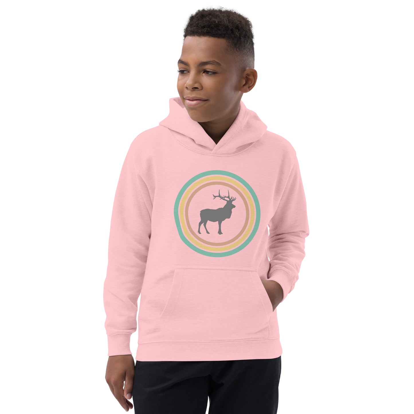 Kids Hoodie-Circle Elk