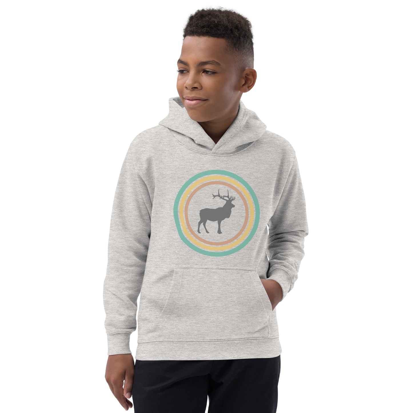 Kids Hoodie-Circle Elk