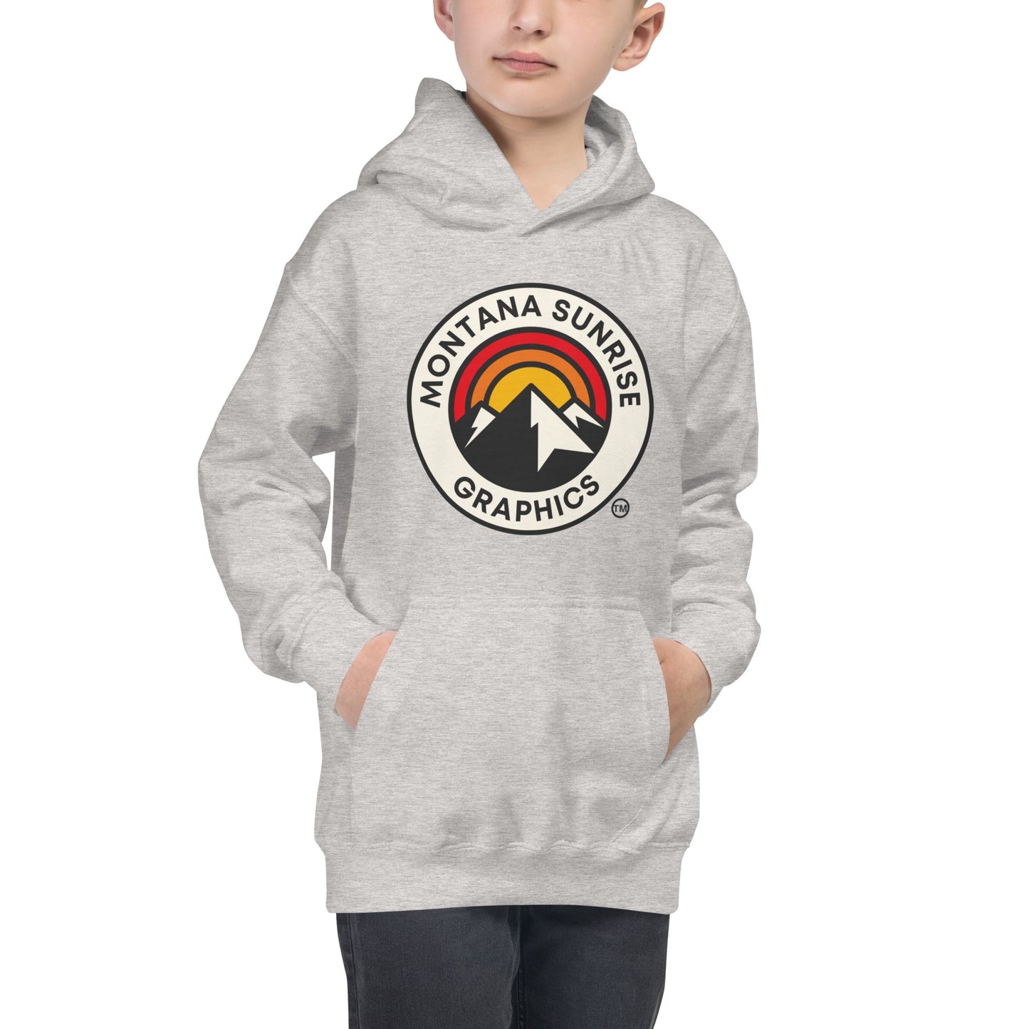 Kids Hoodie-Montana Sunrise Graphics