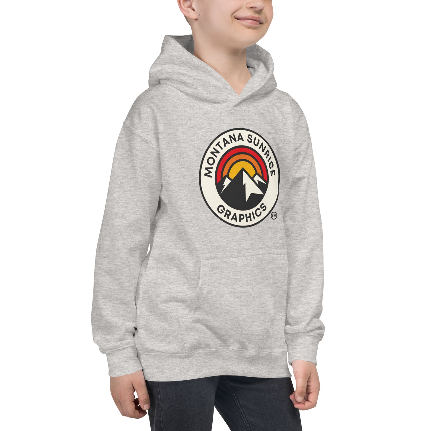 Kids Hoodie-Montana Sunrise Graphics