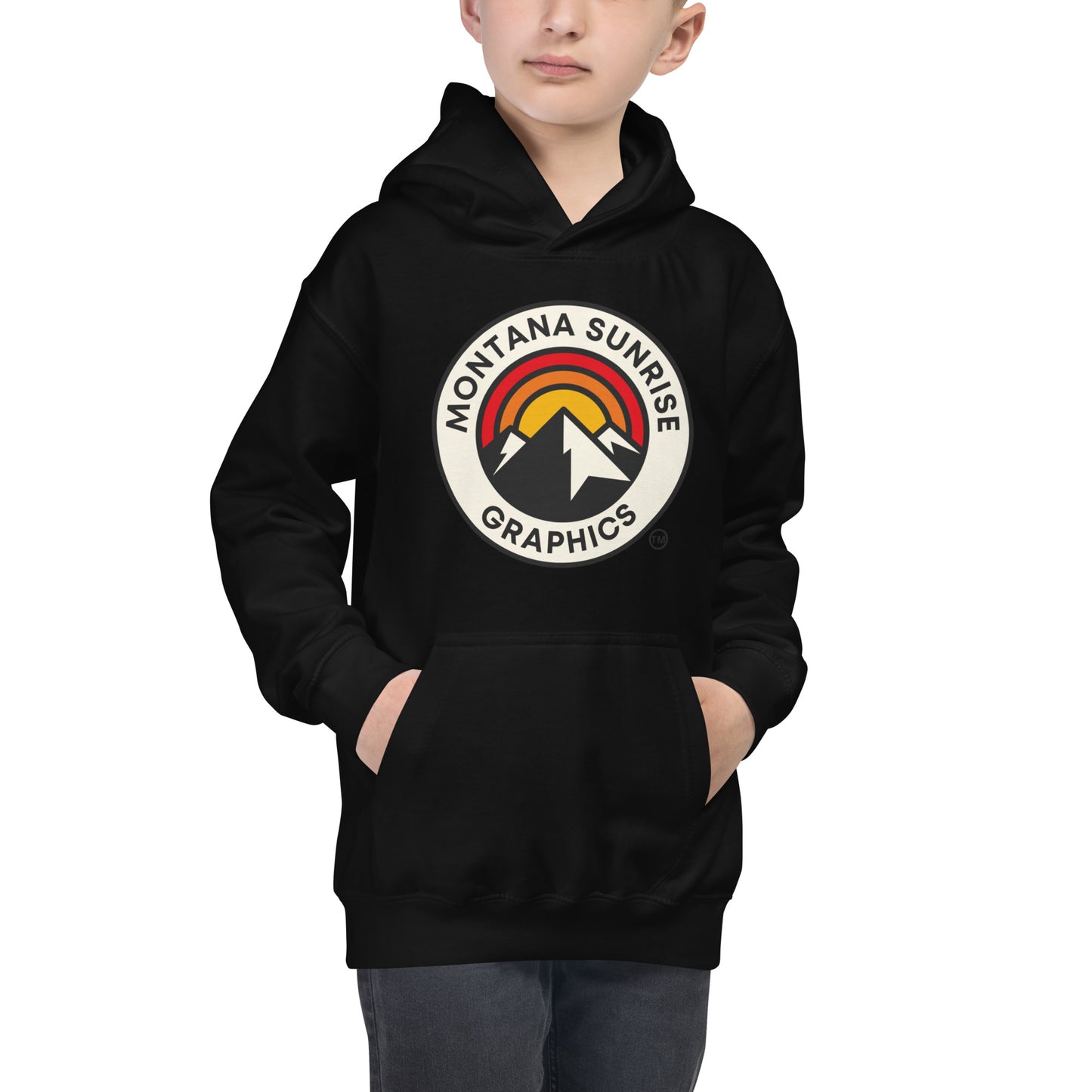 Kids Hoodie-Montana Sunrise Graphics