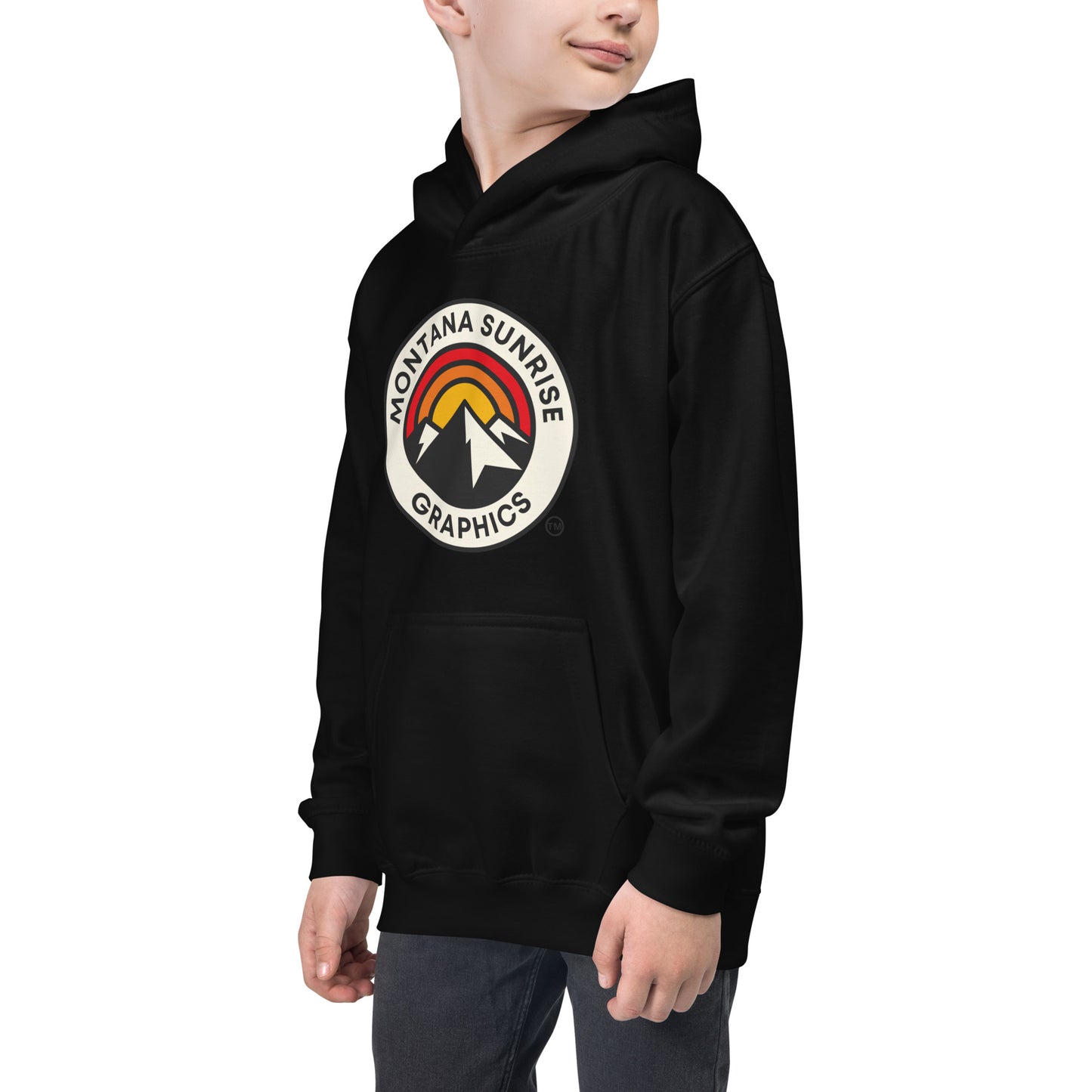 Kids Hoodie-Montana Sunrise Graphics