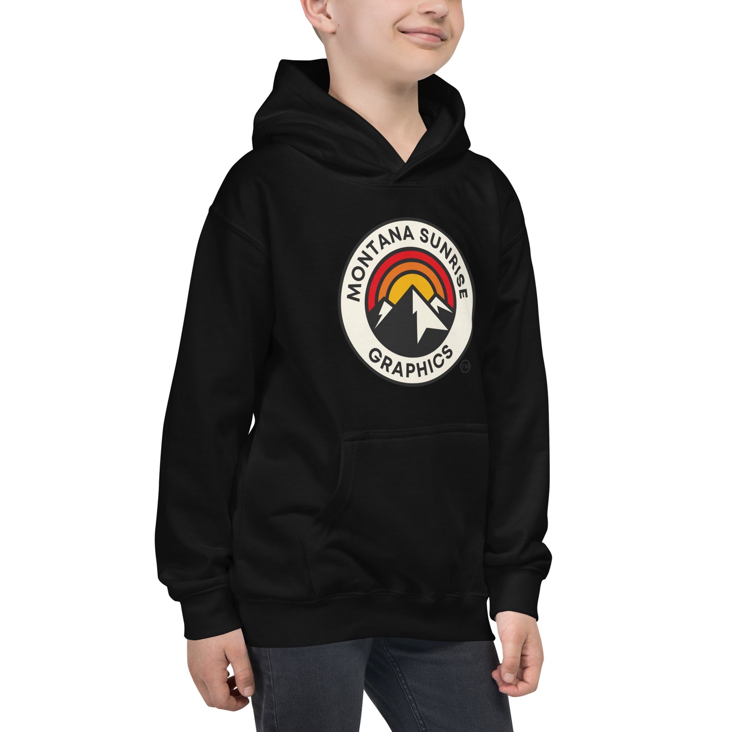 Kids Hoodie-Montana Sunrise Graphics