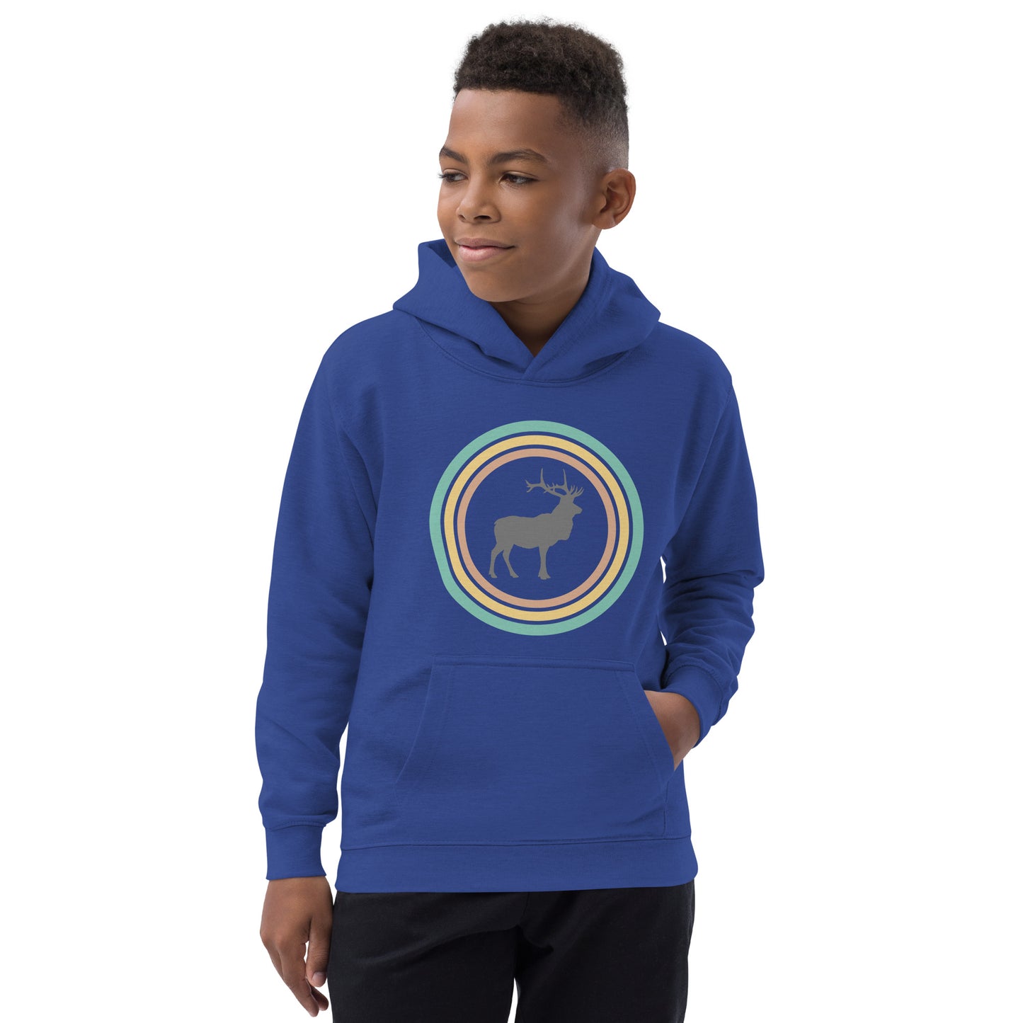 Kids Hoodie-Circle Elk